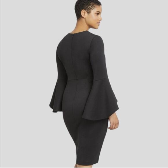 Eloquii black bell sleeve scuba crepe midi dress size 14 NWT - Picture 16 of 16